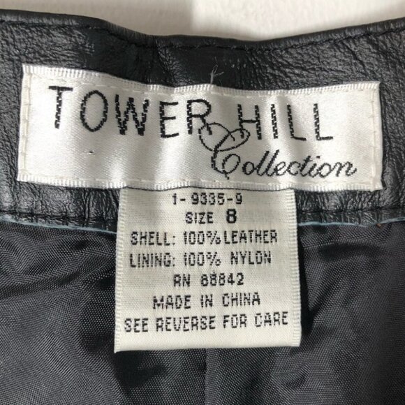 Vintage  Black Leather Pants Mom Jeans Size 8 - Picture 4 of 6